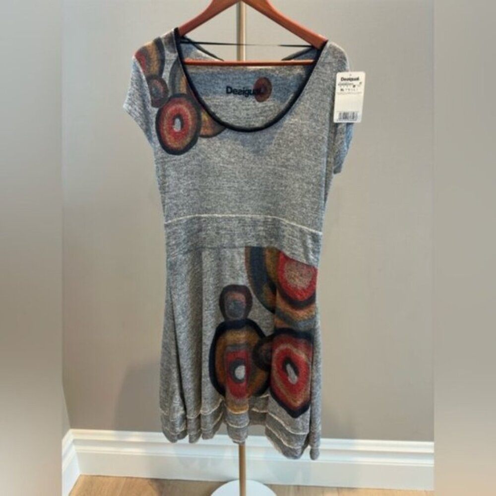 Desigual NWT A-Line Scoop Neck Dress Short Sleeve Size XL
